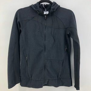 COLUMBIA Black Hooded Fleece Zip Up Jacket